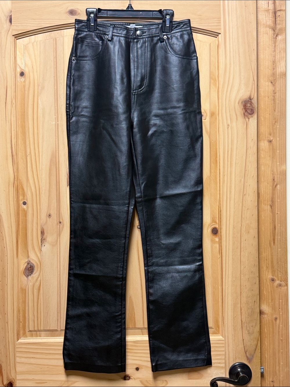 Steve Madden Josie Black Faux Leather Pants NWOT 26